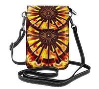 JxWCher Women's Leather Crossbody Phone Bag Wallet, Turning the flame Print Handbags Flap Purse with Card Slots