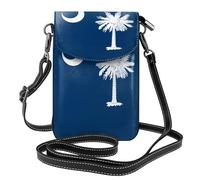 JxWCher Women's Leather Crossbody Phone Bag Wallet, West Virginia Flag Print Handbags Flap Purse with Card Slots, South Carolina Flag, One Size, All-over Print
