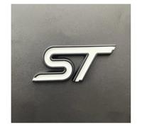JXWZBHGSOZ 3D Metal Logo ST Badge Car Trunk Emblem For ST Sticker Accessories(Black White)