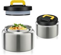 JXXM 8 Oz Thermo Food Jar for Hot & Cold Food for Kids, Insulated Lunch Containers Hot Food Jar,Leak-Proof Vacuum Stainless Steel Wide Mouth Lunch Soup Thermo for School (A-Black(Stainless steel))