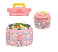 JXXM Insulated Food Container 8oz Double Wall Vacuum Stainless Steel Soup Thermos, Thermos soup,Stainless Steel Food Thermos Jar Kids Food Cold and Hot for Work, Outdoor or School(Pink)