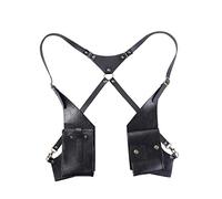 JXXUIRUIEEN Concealed Pack Backpack Men's Underarm Shoulder Bag Punk Underarm Leather Case for Travel/Outdoors(Noir)