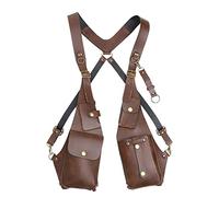 JXXUIRUIEEN Concealed Pack Backpack Men's Vintage Leather Wallet Bag for Travel/Outdoors(Light Brown)