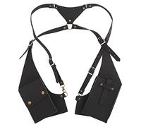 JXXUIRUIEEN Concealed Pack Backpack Underarm Double Shoulder Bag PU Leather Holster Wallet for Travel/Outdoors