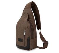 JXXUIRUIEEN Men's Canvas Chest Bag Casual Cycling Outdoor Shoulder for Women Men(Colour 1)