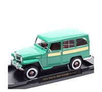JXYAQTSOF 1 18 Diecast Toy Vehicle For Jeep Willys Station Wagon Simulation Alloy Classic Car Model Collectible(green)