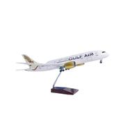 JXYAQTSOF Diecast Aeroplanes 1:130 For Gulf Air B787 Jet Model 43cm Resin Airplane With Lights And Wheels Educational Collectible(No LED)