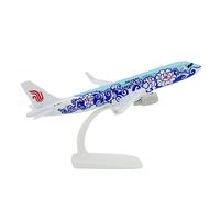 JXYAQTSOF Diecast Aeroplanes 1:300 For A320 Diecast Simulation Aviation Color Drawing Machine Blue Peony Edition Collectibles