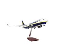 JXYAQTSOF Diecast Aeroplanes 1:85 For Ryanair 737 Airliner Airplane Model Assembled Adult Collection Ornaments With Wheels And Lights(No light)