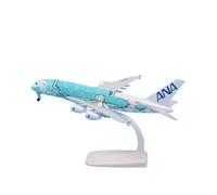 JXYAQTSOF For Japan Airlines All Nippon A380 Cartoon Turtle Metal Aircraft Model Painted Aircraft Collection Model 20 Cm(green)