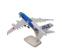 JXYAQTSOF For Japan Airlines All Nippon A380 Cartoon Turtle Metal Aircraft Model Painted Aircraft Collection Model 20 Cm(Blue)