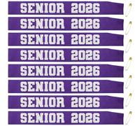 JXYCBZYing 8 Pcs Purple Senior 2026 Sashes with Silver Glitter Letters - Senior Sash Class of 2026, Graduation Celebration Cheer Sash, Class Competition Sashes, Graduation Party Supplies, Favors