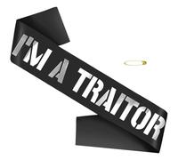 JXYCBZYing "I'M A TRAITOR Sash with Silver Foil, Black Going Away/Moving/Job Change/Relocating Party Sash for Women or Men, Funny Last Day Office Party Decorations, Supplies, Favors