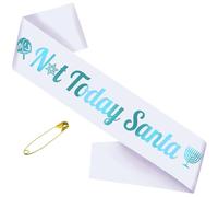 JXYCBZYing Not Today Santa Sash, White Blue Happy Chanukah or Happy Hanukkah Sash, Merry Christmas Holiday Party Decorations, Ideas, Gifts, Jokes and Favors (White + Blue)