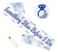 JXYCBZYing Something Blue Before I Do Sash, White & Light Blue Bride to Be Bridal Shower Sash for Bachelorette Party Supplies Wedding Decorations Future Mrs Engagement Gifts Ideas(Satin Drill)