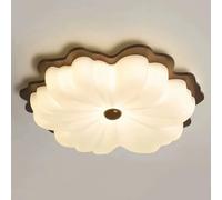 JXYDJH Flowers Bedroom Ceiling Light, Eye-Protecting Children's Room Cloud Lamp 36W with Acrylic Shade Cream Style Flicker-Free Flush Mount Ceiling Lamp for Children's Room Study - Walnut Color
