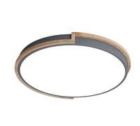 JXYDJH Macarons Flat Ceiling Lamp with Wood Bedroom LED Ceiling Light Fixture Pink Metal Finish - 6000K Modern Cold White Light Round Panel Lights for Dining Room Kitchen Loft Bar Laundry Room