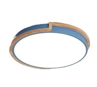 JXYDJH Macarons Flat Ceiling Lamp with Wood Bedroom LED Ceiling Light Fixture Pink Metal Finish - 6000K Modern Cold White Light Round Panel Lights for Dining Room Kitchen Loft Bar Laundry Room