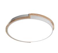 JXYDJH Macarons Flat Ceiling Lamp with Wood Bedroom LED Ceiling Light Fixture Pink Metal Finish - 6000K Modern Cold White Light Round Panel Lights for Dining Room Kitchen Loft Bar Laundry Room