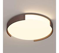 JXYDJH Mid-Century Wood Grain Ceiling Lamp Minimalist Living Room Ceiling Light Square/Round Entryway LED Lighting Adjustable Color Temperature Vintage Bedroom Close to Ceiling Lamp