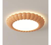 JXYDJH Nordic Cream Style Master Bedroom Fixture Minimalist Close to Ceiling Light Matte Green Finish LED Ceiling Lamp with Remote Control,20.4'' Easy to Install 3CCT Fixture for Kitchen, Hallway