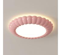 JXYDJH Nordic Cream Style Master Bedroom Fixture Minimalist Close to Ceiling Light Matte Green Finish LED Ceiling Lamp with Remote Control,20.4'' Easy to Install 3CCT Fixture for Kitchen, Hallway