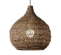 JXYDJH Retro Rattan Chandelier Handmade Living Light Fixtures, 1 Headlights E26 E27 Rustic Bamboo Wicker Rattan Ceiling Hanging Light Atmosphere Lighting for Room Farmhouse Teahouse Bar Dining Room