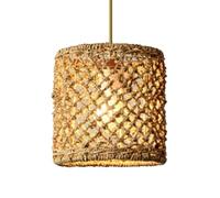 JXYDJH Rustic Rattan Pendant Light Fixtures Farmhouse Pendant Lighting Bamboo 1-Lights Modern Wicker Shade Hand Woven Vintage Chandelier For Dining Room Kitchen Island Living Room Bedroom 1Pack