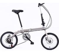 JXYQ 14/16 Inch Folding Bicycle Front And Rear Carbon Steel Frame Variable Speed Adult Bicycle Super Lightweight Student Folding Bike C,14inch