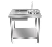 JXYQ Breading Table Fried Chicken Station Breading Table Stainless Steel Large-capacity Powder-coated Bread Counter, for Commercial Use In The Food Industry
