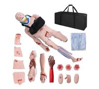 JXYQ Limbs Closed Limb Fracture Fixation Patient Care Manikin,Training Geriatric Patient Care Skills Dummy Mannequin Trauma Model Spinal Injury Handling Simulator with Neck brace