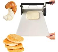 JXYQ Manual Foldable Dough Sheeter Machine, Stainless Steel Pastry Roller with Adjustable Thickness 0.5-17.5mm/0.5-27mm, for Bakery, Pizza, Croissant, Commercial & Home Use,RS101