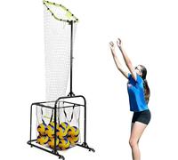 JXYQ Volleyball Setter Trainer with Adjustable Height and Angle, Dual Hoop Size for Enhanced Passing and Dunking Drills, Includes Frame and Storage Bag