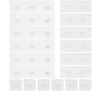 Jxztiecy 18 Pack Shower Caddy Adhesive Replacement, Shower Shelf Strong Adhesive Hooks, No Drilling, Transparent WaterProof Strips for Bathroom Shelves & Kitchen Racks