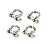JY-MARINE 1/4 Inch 6mm Screw Pin Anchor Shackle Stainless Steel 316 Heavy Duty Bow Shape Load Clamp for Chains Wire Rope Lifting Paracord Outdoor Camping Survival Rope Bracelets,4 Pieces