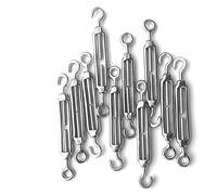 JY-MARINE 1/8" 3mm Hook & Eye Turnbuckle Wire Rope Tension Stainless Steel 304 for DIY String Light Picture Hanging Tension Wire Kit (10)