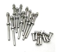 JY-MARINE 10 Pieces Swage Threaded Stud Tension and 10 Pieces Protector Sleeves,316 Stainless Steel Cable Railing Hardware (for 1/8" Wire Rope, 10 Swage Stud+10 Protector Sleeves)