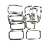JY-MARINE 316 Stainless Steel Rectangle Ring Buckles 2x1-1/8 Inch Square Strap Webbing Belt Rings for Handbag Strap DIY Accessories and Bag Making Repairing,10 Pieces, Silver, silver