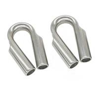 JY-MARINE 316 Stainless Steel Tube Thimble Heavy Duty Casting Wire Rope Tube Thimble Marine Grade-2 Pack (M16)