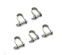JY-MARINE 4mm Stamped Shackle Stainless Steel 316 Marine Grade,Flat D Ring Shackle-5 Pcs