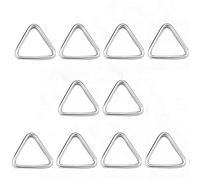 JY-MARINE Stainless Steel 316 Triangle Ring Buckle Welded V-shaped Ring 1/8" x 1 3/8" (3mm x 35mm) Marine Grade,10 Pcs