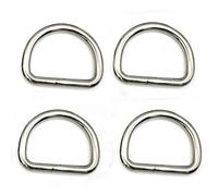 JY-MARINE Stainless Steel 316 Welded Strong D Rings for Dog Collars Harnesses Fabric Paracord DIY Strap Webbing Craft,4 Pack, Silver, 6X40X30