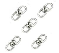 JY-MARINE Swivel Ring Double Ended Swivel Eye Hook Shackle Ring Connector 304 Stainless Steel Chain Swivel (4mm, 5 Pieces)
