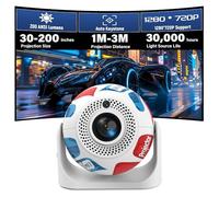JY360 Football Mini Projector with WiFi & Bluetooth, 720P & 200 ANSI, Android 13 Video Projector, Automatic Keystone Correction, Adjustable Stand for Home Entertainment, Theater, Outdoor (Colour)
