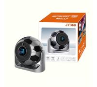 JY360 Gimbal Football Design LCD Video Projector with Auto Keystone Correction Dual WiFi Android 13 1280x720P Autofocus & 180° Rotation Protable Projector (Black and white football style)
