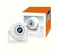 JY360 Gimbal Football Design LCD Video Projector with Auto Keystone Correction Dual WiFi Android 13 1280x720P Autofocus & 180° Rotation Protable Projector (White)