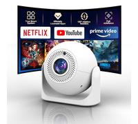 JY360 Video Projector - 200 ANSI,1080P, WiFi & Bluetooth! This Mini Portable Projector with Android 13 Features Auto Keystone, Autofocus & 180° Rotation