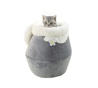 JYARZ Cat Bed Kitten Bed Cat Bedding Bed For Kittens Small Dog, 3-in-1 Pet Tent With Movable Mat And Collapsible Blanket Pet Cushion Cave(Grey,56 * 35 * 29cm)