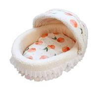 JYARZ Cat Bed Kitten Bed Lovely House With Delicate Lace Pet Cradle Beautiful Oval Bed New Luxury Meow Princess Dog Pet Cushion Cave(60 * 50 * 38cm)