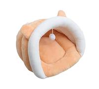 JYARZ Cat Bed Kitten Bed Pet Bed Cute Yellow Plush Puppy Cave Cat Sleep Bag Small Dog Sleeping Tools War Pet Cushion Cave(Orange,55 * 45 * 30cm)